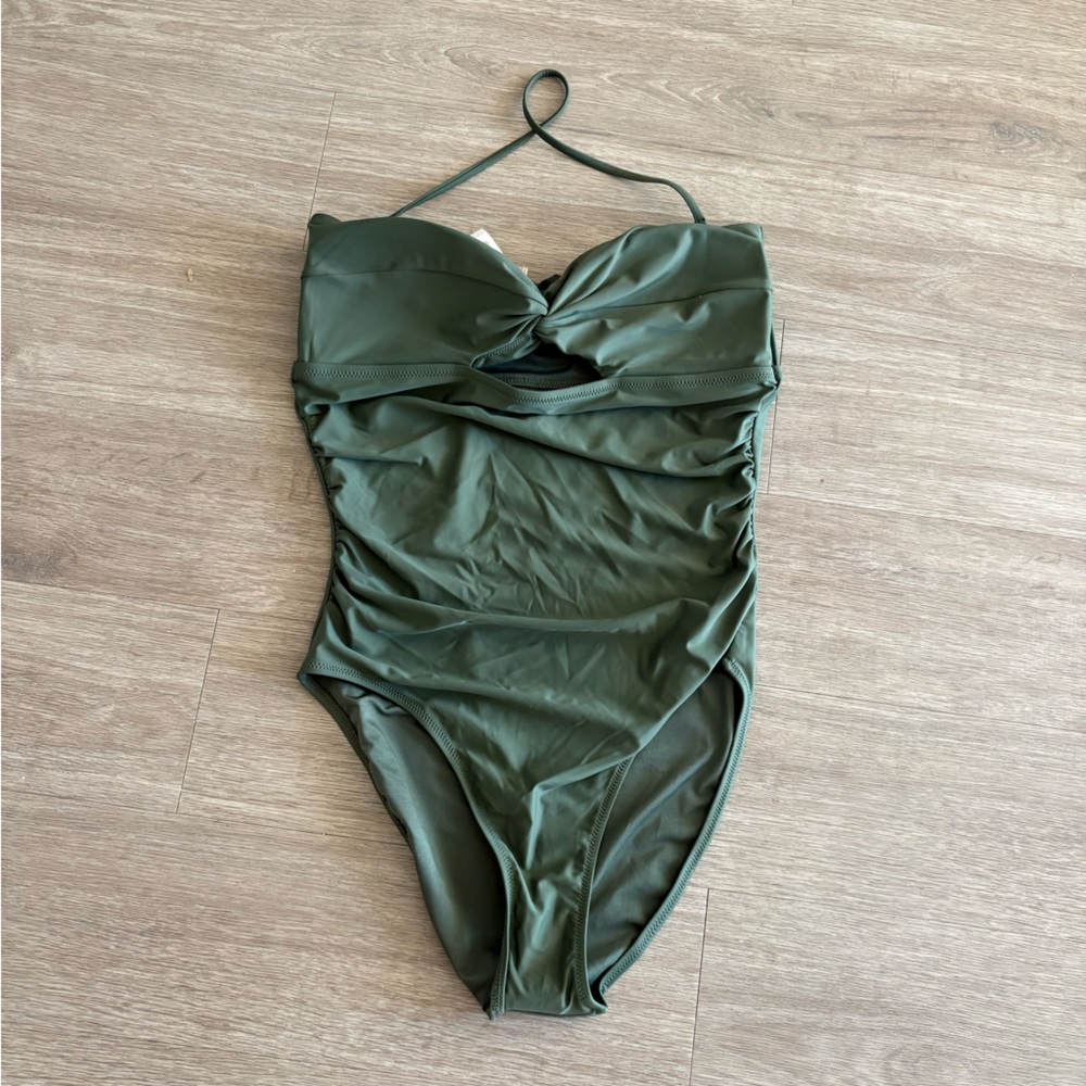 NWT- J. Crew Olive One Piece Swimsuit